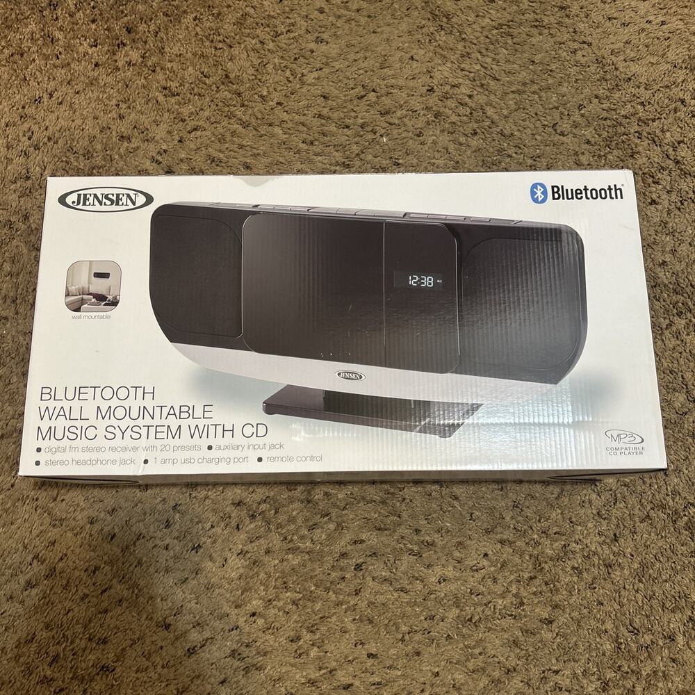Jensen Model JBS-215 Bluetooth Wall Mountable Music System With CD, MP3 Aux NEW!
